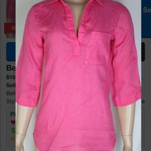 Bella Dahl Hot Pink Linen Tunic Top